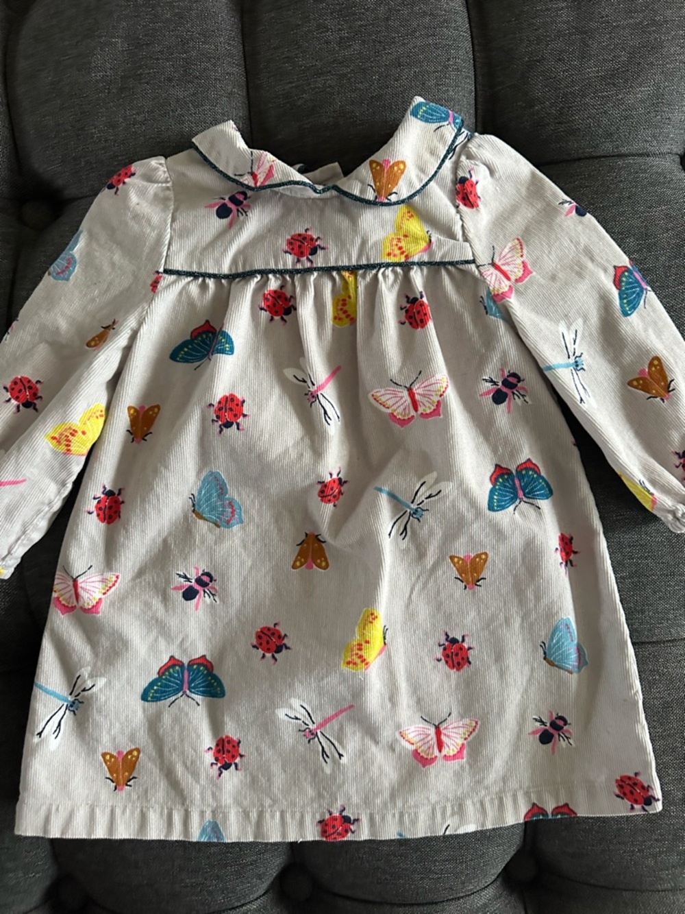 Baby Boden Butterfly Corduroy Dress – 6–12M